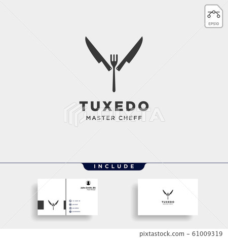 knife fork spoon tuxedo simple flat logo design knife fork spoon tuxedo simple flat logo design 61009319
