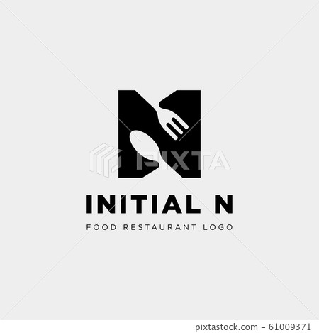 initial n food equipment simple logo template 61009371