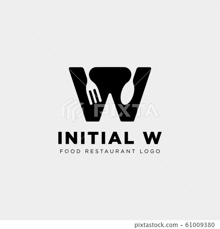 initial w food equipment simple logo template - Stock Illustration ...