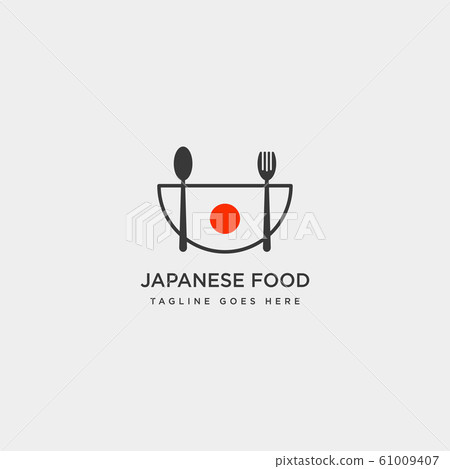 japanese food fork and spoon simple logo template japanese food fork and spoon simple logo template 61009407