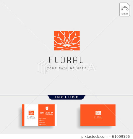 flower floral line beauty premium simple logo 61009596