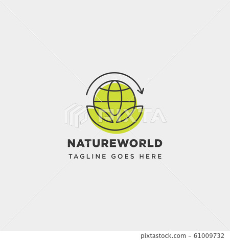 leaf planet nature simple logo template vector - Stock Illustration ...