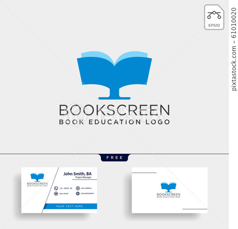 monitor book online education simple logo template 61010020