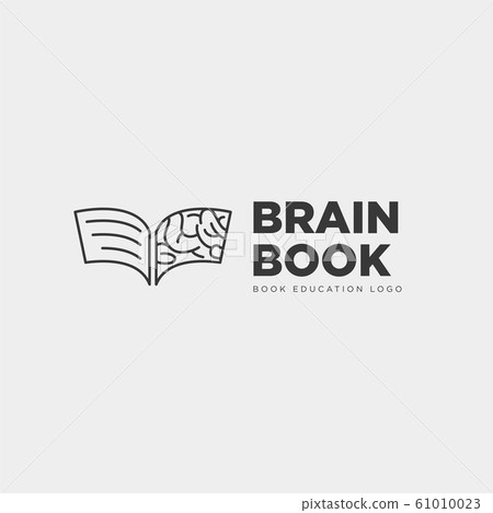 book brain education line logo template vector 61010023