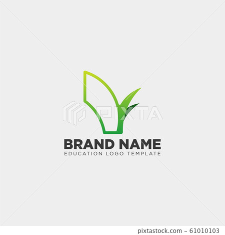 learning book plant leaf tree line logo template 61010103
