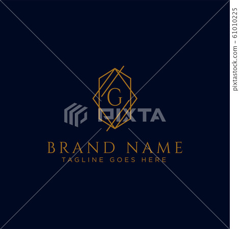 Luxury vector logotype. Premium letter g logo with - Stock Illustration ...