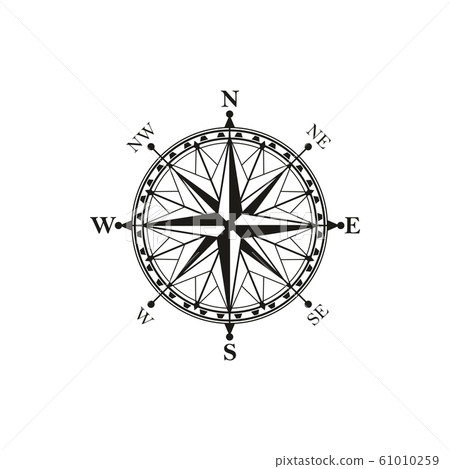 Rose of wind symbol, isolated compass Rose of wind symbol, isolated compass 61010259
