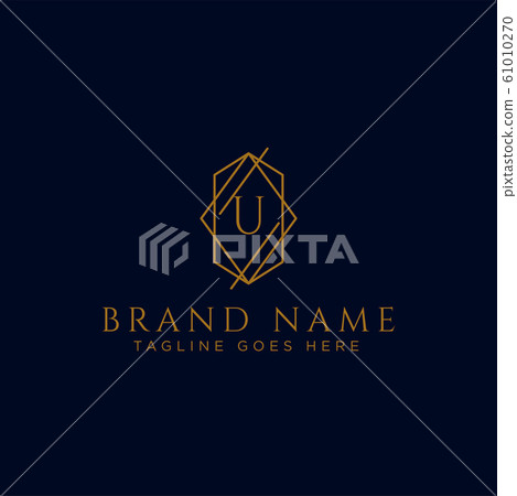 Luxury vector logotype. Premium letter u logo with - Stock Illustration ...