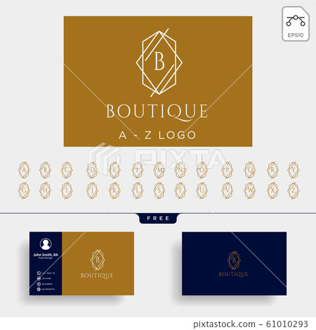 letter a-z beauty cosmetic line art logo template 61010293