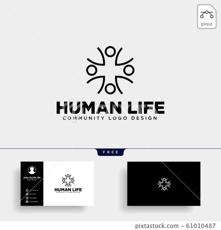 human tree leaf community logo template vector human tree leaf community logo template vector 61010487