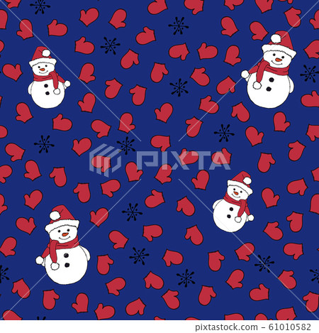 Christmas seamless pattern with snowman, fir... - Stock Illustration ...