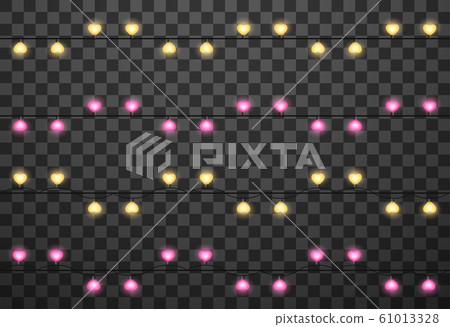 Hearts light bulbs isolated on transparent background, vector illustration 61013328