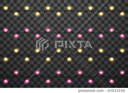 Hearts light bulbs isolated on transparent background, vector illustration Hearts light bulbs isolated on transparent background, vector illustration 61013330