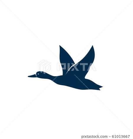 Duck isolated flying wild bird black silhouette Duck isolated flying wild bird black silhouette 61013667