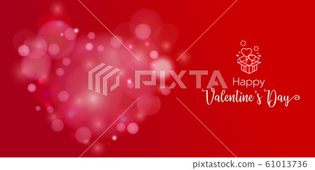 Happy Valentine's day heart banner illustration. Happy Valentine's day heart banner illustration. 61013736