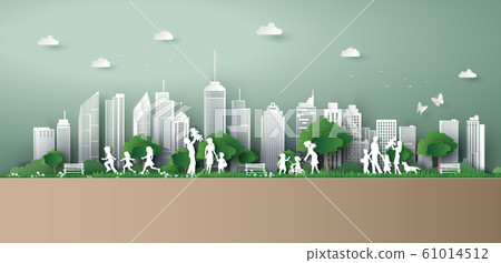 paper cut of eco concept. paper cut of eco concept. 61014512