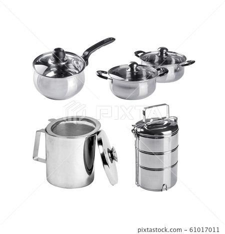 Kitchenware or Group of stainless steel 61017011