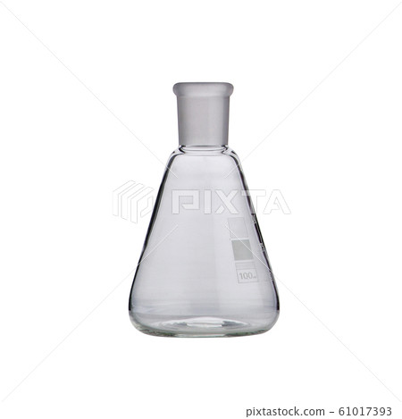 lab or Empty Flask isolated on a white background. lab or Empty Flask isolated on a white background. 61017393
