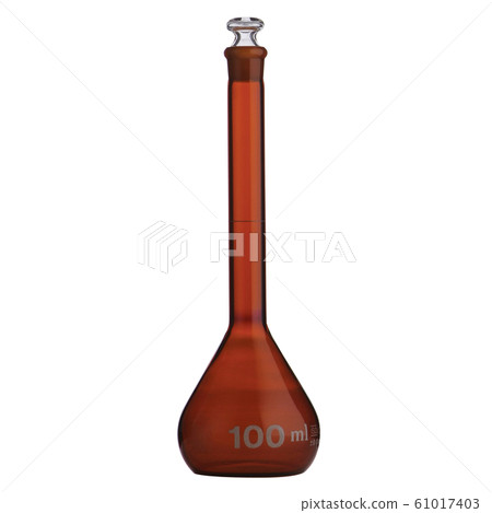 lab or Empty Flask isolated on a white background. lab or Empty Flask isolated on a white background. 61017403