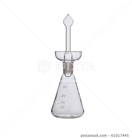 lab or Empty Flask isolated on a white background. lab or Empty Flask isolated on a white background. 61017445