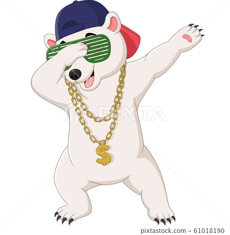 Cute polar bear dabbing dance wearing... - Stock Illustration [61018190] -  PIXTA