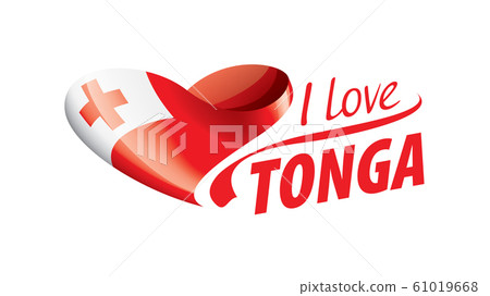 The national flag of the Tonga and the inscription I love Tonga. Vector illustration The national flag of the Tonga and the inscription I love Tonga. Vector illustration 61019668
