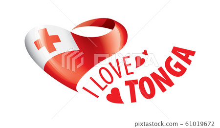 The national flag of the Tonga and the inscription I love Tonga. Vector illustration The national flag of the Tonga and the inscription I love Tonga. Vector illustration 61019672
