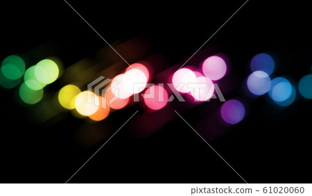 Colorful bokeh lights on black background 61020060