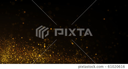 Golden particles explosion on black background - Stock Illustration ...