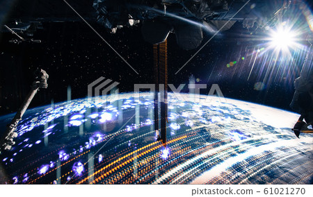 Techno earth from space. Elements of this image 61021270