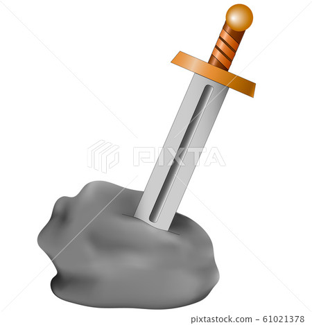 sword excalibur in stone of king Arthur. vector illustration sword excalibur in stone of king Arthur. vector illustration 61021378