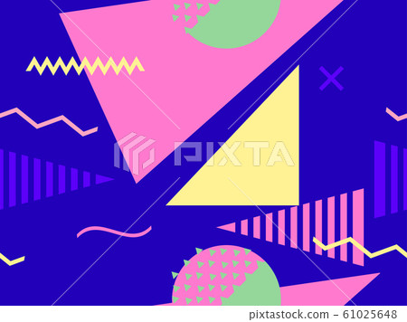 Geometric seamless pattern in 80s memphis style. Geometric seamless pattern in 80s memphis style. 61025648