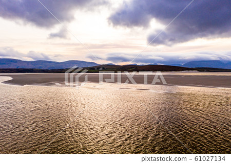 The landscape of the Sheskinmore Nature Reserve between Ardara and Portnoo in Donegal - Ireland 61027134