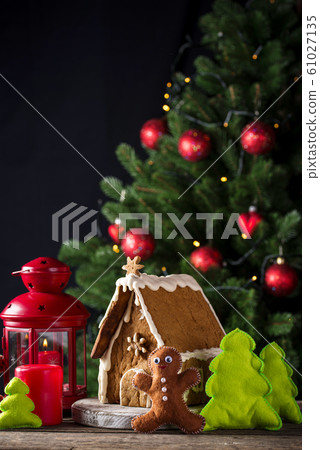 Christmas homemade decorative gingerbread house 61027135