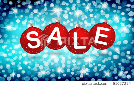 winter holyday sale on christmas background with winter holyday sale on christmas background with 61027234