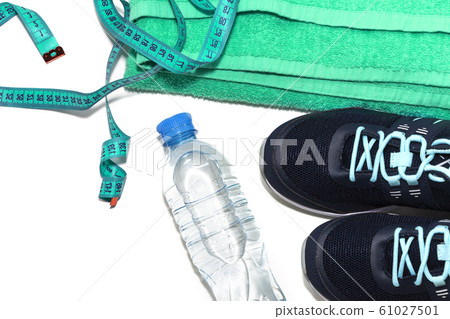 sports shoes, water bottle, healthy lifestyle 61027501