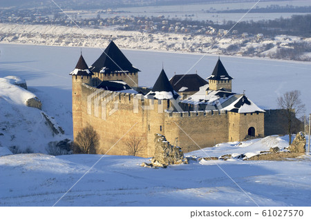 Khotyn fortress over view in winter Khotyn fortress over view in winter 61027570