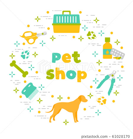 Vector Dog tracks Pet shop, vet clinic, shelter 61028170