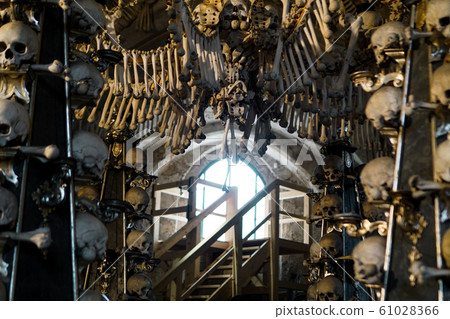 Czech Republic. Kutna Hora. Skulls and bones in the ossuary Czech Republic. Kutna Hora. Skulls and bones in the ossuary 61028366