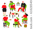 Christmas design with people. 61028549