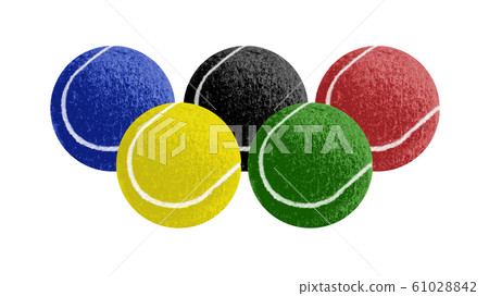 Colorful sport theme collage isolated on white studio background, flyer 61028842
