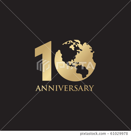 10th year anniversary emblem logo design vector 61029978