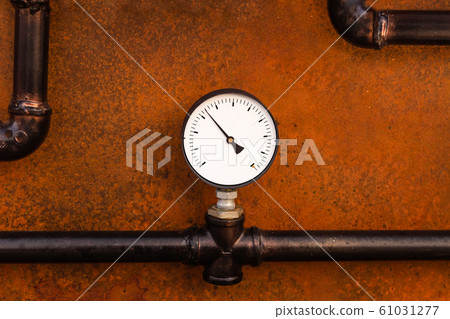 pressure gauge measuring device on a factory on a 61031277