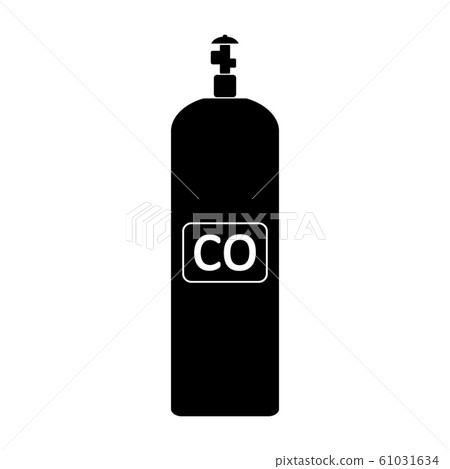 Carbon monoxide gas cylinde icon. Carbon monoxide gas cylinde icon. 61031634