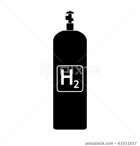 Hydrogen gas cylinde icon. Hydrogen gas cylinde icon. 61031637