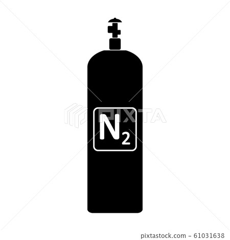 Nitrogen gas cylinde icon. Nitrogen gas cylinde icon. 61031638