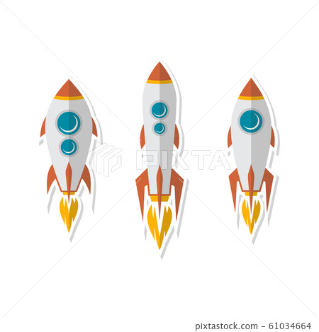 rocket ship sticker label badge flat design set rocket ship sticker label badge flat design set 61034664