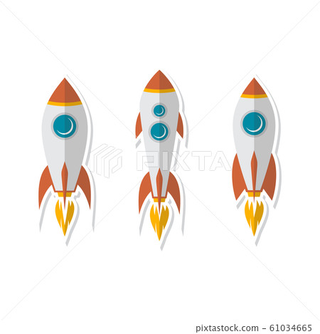rocket ship sticker label badge flat design set rocket ship sticker label badge flat design set 61034665