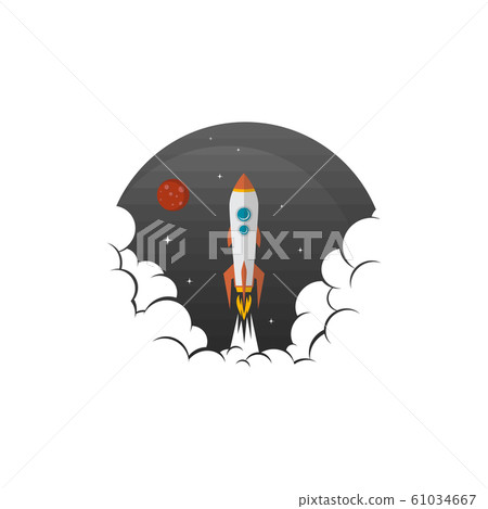 rocket ship launch space travel theme vector 61034667