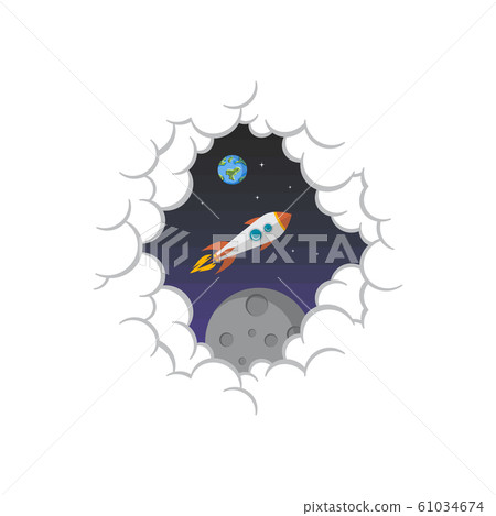 rocket ship launch space travel theme vector rocket ship launch space travel theme vector 61034674
